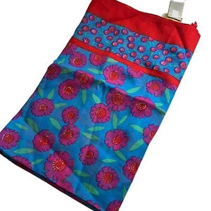 Kate Spade Blue & Red Floral Print Scarf, NWT! - Picture 1 of 3