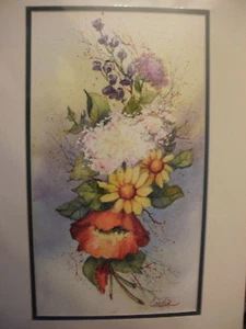Original Unframed Signed Approx. 7 1/2"x14" Watercolor Painting by Mary E Cardin - Picture 1 of 9