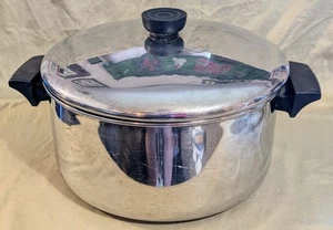 Vtg Revere Ware 4.5qt 9" wide Stock Pot, Lid Tri-ply Disc Bottom Stainless Steel - Picture 1 of 5
