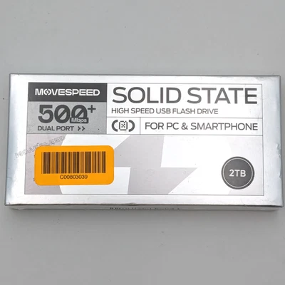 Unidad Flash USB MoveSpeed 2 TB SSD 500+ Mbps Doble Puerto Para PC y Smartphone Foto 1 de 3