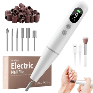 Electric Nail Drill Kit Professional - 9 Speed Cordless Electric Nail File wi... - Picture 1 of 9