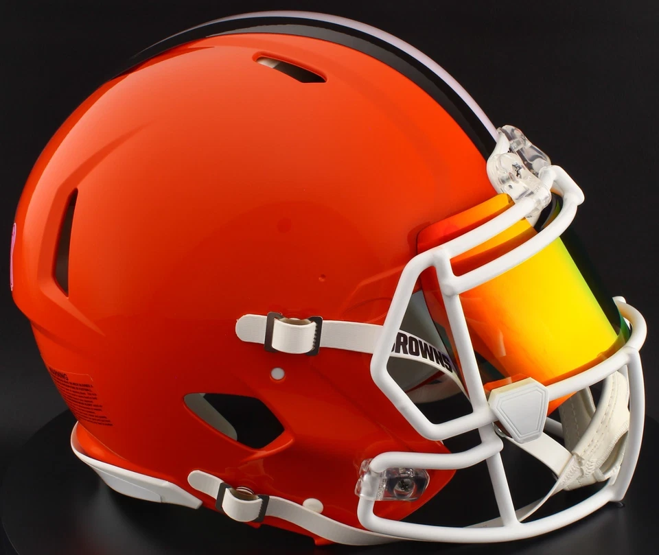 Casco de fútbol americano réplica tamaño completo Cleveland Browns NFL Riddell Speed Foto 1 de 4