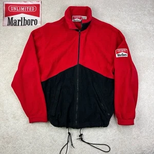 Vintage 90’s Marlboro Unlimited Men’s Red Adventure Outdoors Fleece Jacket Small - Bild 1 von 12