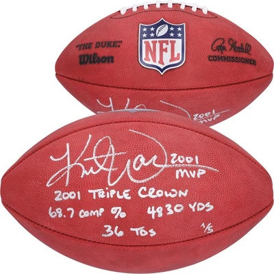 Fútbol americano a todo color firmado por Kurt Warner St. Louis Rams Duke con piezas - LE #1 de 5 Foto 1 de 4
