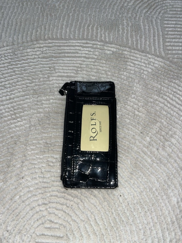 Billetera de cocodrilo sintético ROLFS para damas bolsillo con cremallera con correa, ranuras para tarjetas | Para mujeres” Foto 1 de 3