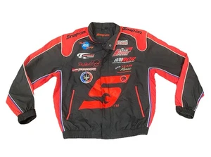 Snap On Racing Full Zip Nylon Jacket Size Medium Long Sleeve Red & Black - Picture 1 of 11
