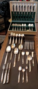 1955 MCM Oneida Comunità dei Mari del Sud placcato argento set 104 pezzi con scatola - Foto 1 di 7
