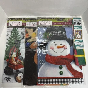 Decorative Garden Flags Lot Of 4 Christmas Winter Erin’s Garden All-Weather New - Picture 1 of 13