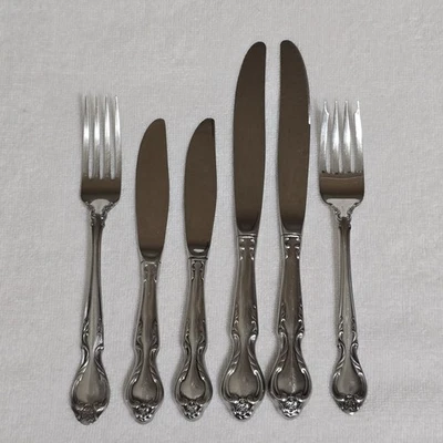 Juego de 6 cubiertos y cuchillos de acero inoxidable de lujo Lyon Queens de colección Japón Foto 1 de 4