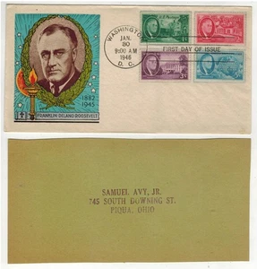 1946 FLUEGEL FULL COLOR COMPLETE SET FRANKLIN ROOSEVELT TRIBUTE SEEN TO $40 - Picture 1 of 1
