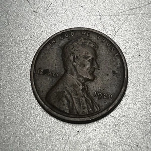 1920p Woody WHEAT PENNY NICE GRAIN On Obverse Side CENT + Error in The G in God - Picture 1 of 9