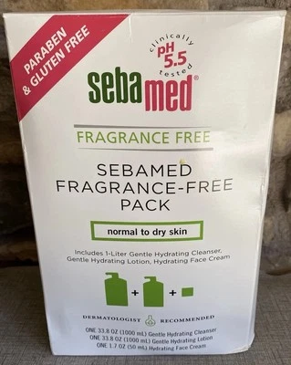 SebaMed Set Sin Fragancia Suave Hidratante Loción Limpiador Crema Facial NUEVO Foto 1 de 4