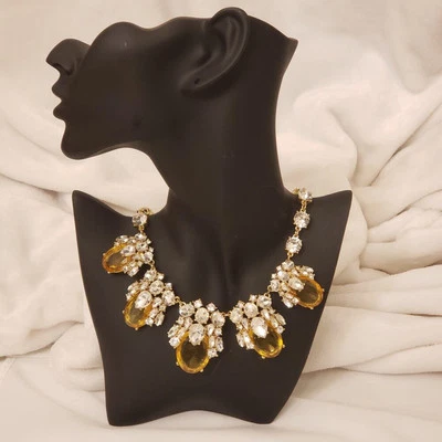 Collar Talbots Dorado Color Citrino Racimo Grueso Distintivo Foto 1 de 4