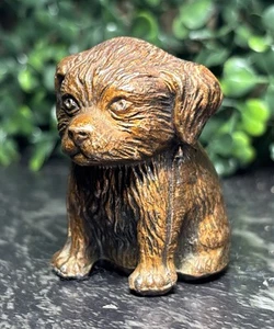 Vintage 1900er Welpe Hund Kranich Rasse Schatullen Beerdigung Werbung Briefbeschwerer - Bild 1 von 6