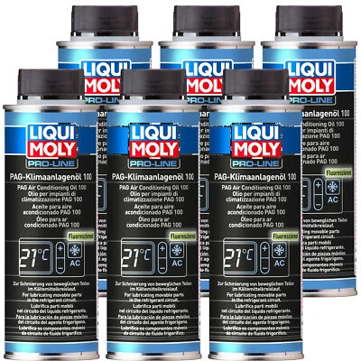 Liqui Moly Air Conditioning Oil PAG 100 R134a 6x 250ml Air Conditioning Compressor Fluorescent - Image 1 of 3