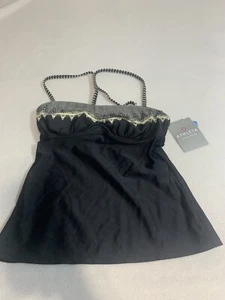 NWT Athleta Gardenia Grove Maritza Tankini Size 32 Bandeau Mint Green & Black - Picture 1 of 11