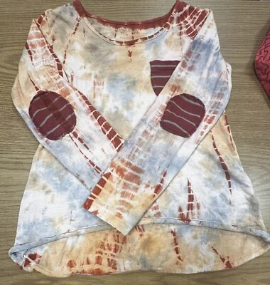 EUC Boutique Jak & Peppar Hi Lo Rust BOHO Tween Girls Top Tie Dye 14 16 - Image 1 of 4