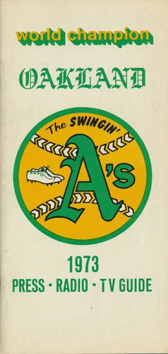 Oakland Athletics _RARO DE COLECCIÓN_ 1973 Guía de prensa/medios Swingin A's Reggie Jackson Foto 1 de 1
