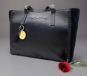 AUTÉNTICO NUEVO CON ETIQUETAS $695 See By Chloe Mujer’s Tilda Mezcla Cuero Gamuza Bolso Shopper en Negro - Imagen 1 de 15