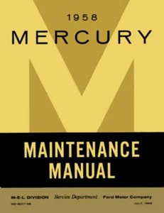 1958 Mercury Monterey Montclair Shop Service Repair Manual Engine Wiring Book OE - Picture 1 of 1