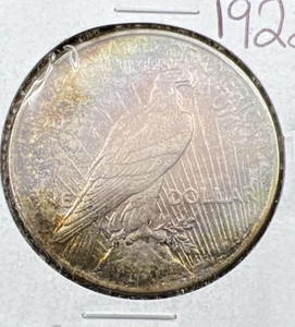 1922 P $1 Peace Silver Dollar Coin Choice VF / XF Neat Toning Reverse - Picture 1 of 10
