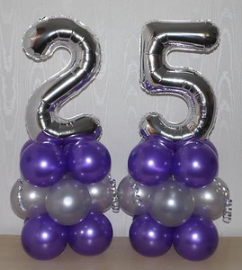 ANNIVERSARIO DI MATRIMONIO ARGENTO - 25 ANNI - DISPLAY PALLONCINO IN LAMINA - CENTROTAVOLA - Foto 1 di 2