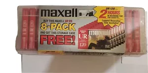 RARE vintage Maxell UR 120 8-pack cassette tapes + carry case. Type I, Normal. - Picture 1 of 4