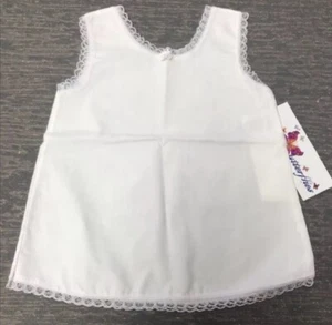 Kleinkind - Mädchen weiß A-Linie Baumwollmischung Ostern Kirche Kleid Slipper neu mit Etikett - Bild 1 von 2