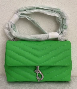 NWT Rebecca Minkoff Edie Date Night Crossbody Bag $228 NEON GREEN - Picture 1 of 14