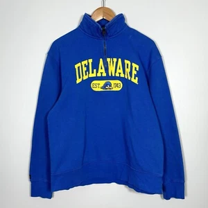 Vintage University of Delaware JanSport Blue Zip Up Pullover Sweater Sz L Y2K - Picture 1 of 12