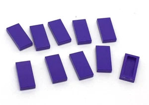 10x Lego® City Fliese 1x2 3069b mit Rille lila Kachel Stein ohne Noppen - Picture 1 of 2