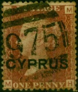 Chipre 1880 1d Rojo SG2 Pl.217 Fino Usado - Imagen 1 de 1