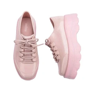 Melissa Womens sz 10 Pink Jelly Kick Off Lace-up Padded Platform Fashion Sneaker - Picture 1 of 16