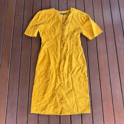 Винтажное платье Ian ожоги размер 14 Shift платье кнопка деталь бизнес коктейль - Изображение 1 из 4