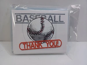 Baseball Thank You Note Card Set - 4 1/4 x 5 1/2 in. 12 Note Cards Blank Inside - Picture 1 of 6