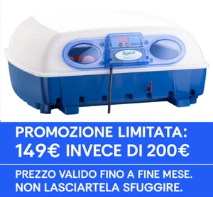 INCUBATRICE SEMIAUTOMATICA REAL 49 BOROTTO 49/196 uova | IN PROMOZIONE 🔝🐣🐓❤️ - Imagen 1 de 24