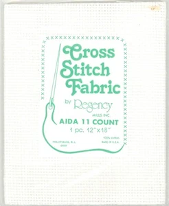 Regency Off White Aida 11 Count 12" x 18" 100% Cotton Cross Stitch Fabric NIP - Picture 1 of 3