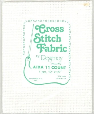 Regency Off White Aida 11 Count 12" x 18" 100% Cotton Cross Stitch Fabric NIP - Image 1 of 3