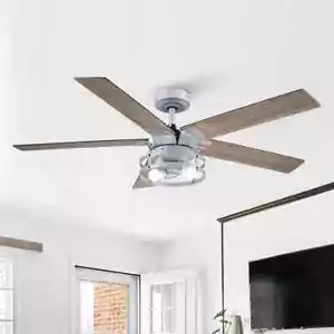 Parrot Uncle 52" Ceiling Fan - Industrial Style - 5 Blades - Light Kit - Remote - Picture 1 of 7