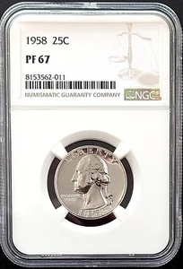 1958 Proof Washington Quarter certified PF 67 by NGC! - Picture 1 of 4
