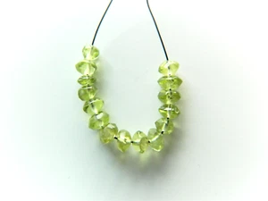 Peridot, Faceted  Rondelles 3-4mm x 2-3mm Approx, Great Clear Colour, Bag Of 15 - Bild 1 von 1