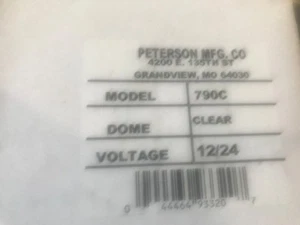 PETERSON MFG CO. 790C STROBE LIGHT, CLEAR New - Picture 1 of 1