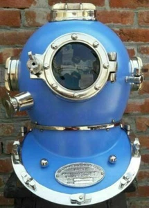 Blue Finish Classic Diving Helmet Deep Sea Scuba Diving helmet US Navy Mark V  - Bild 1 von 2
