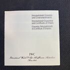 Iwc International Guarantee & Certificate Of Origin Filled In 1999 M. 953023-061