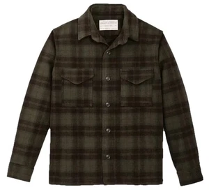 Filson Wool Jac Shirt- NEW - 20288328 Olive Dark Green Brown Plaid Jacket CC - Picture 1 of 6