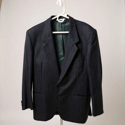 Vintage Yves Saint Laurent YSL 46S* Men's Navy Blue Stripe Dinner Jacket Blazer - Image 1 of 4