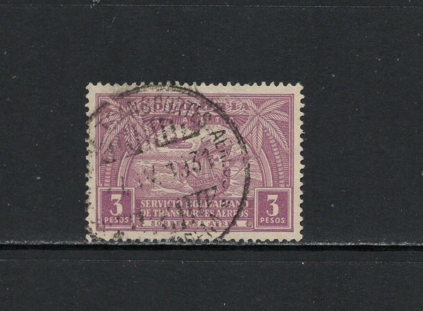 S7345 Colômbia 1929 3P.   Navio Colombus, avião, correio aéreo 1v.   usado - Imagem 1 de 1