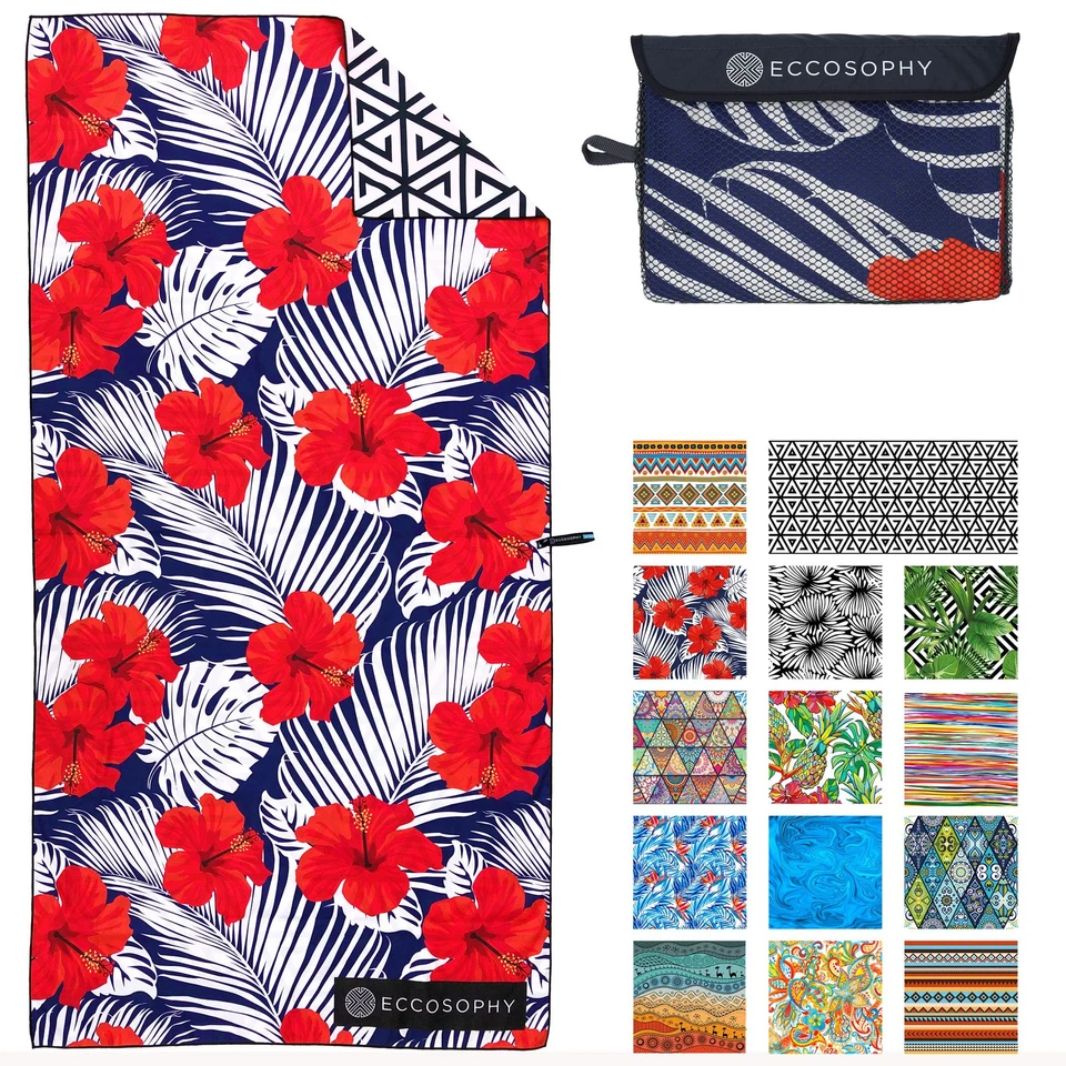 Eccosophy Microfiber Beach Towel - Quick Dry Pool Towels 71x35 Inches Oversiz...