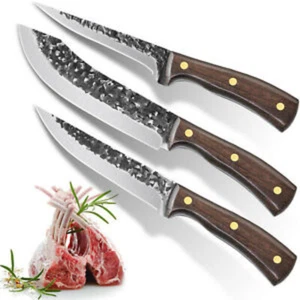 3 Pieces Kitchen Knives Set Slicing Utility Knife Butcher Boning Chef Knife - Picture 1 of 14