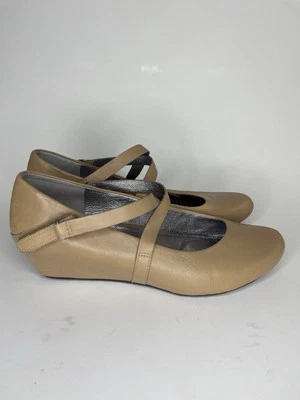 Zapatos Tsubo Ocultos Tacón de Cuña Maryjanes Mujer Talla 38 EE. UU. 7 Cuero Tostado Nude  Foto 1 de 4